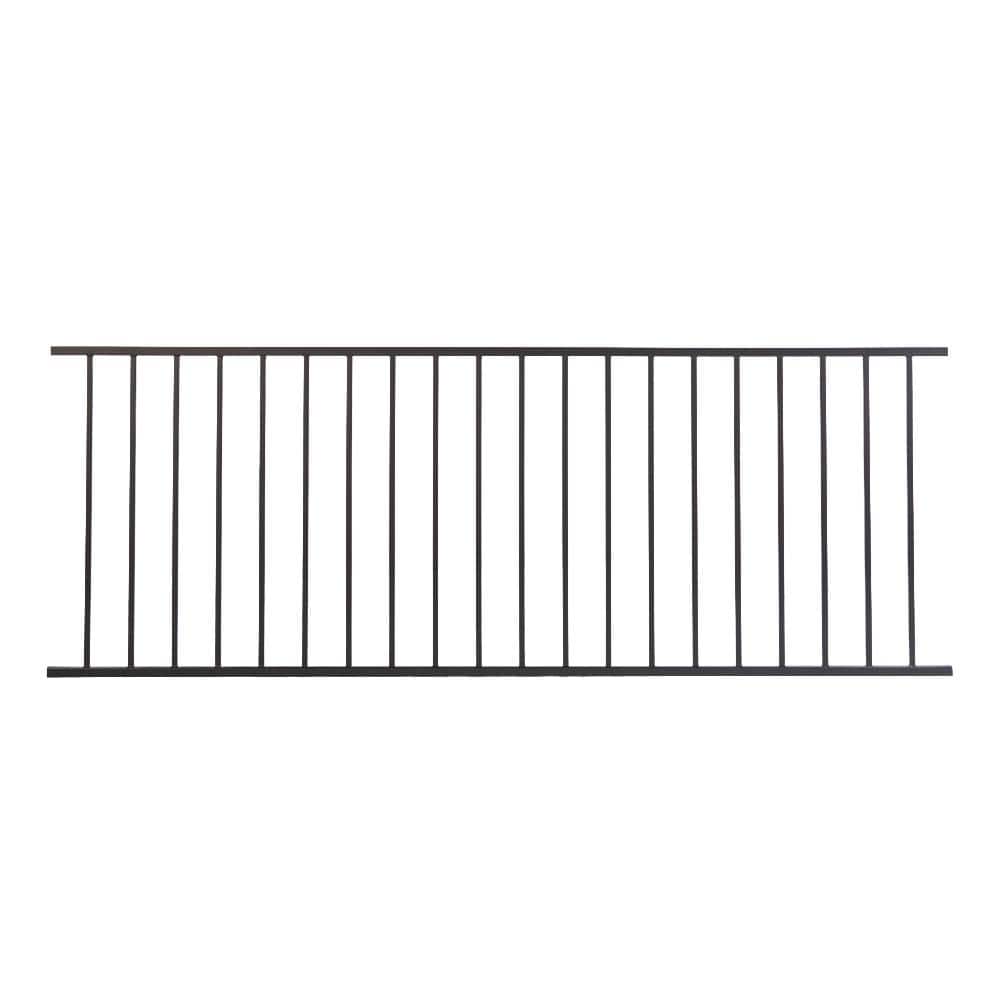 Fe26 34 in. H x 6 ft. W Black Steel Railing Level Panel