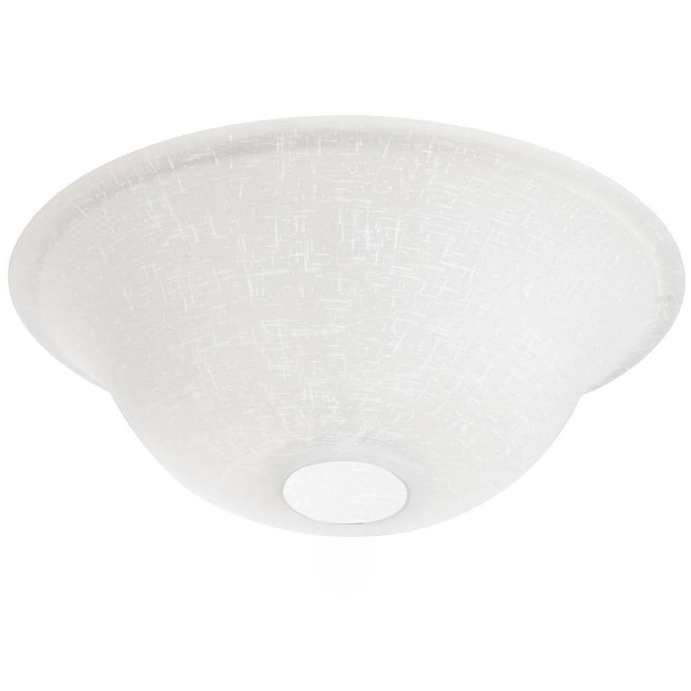 Kira Home 13 in. White Linen Globe Replacement, Glass Bowl Upgrade for Hunter / Hampton Bay / Harbor Breeze Ceiling Fans