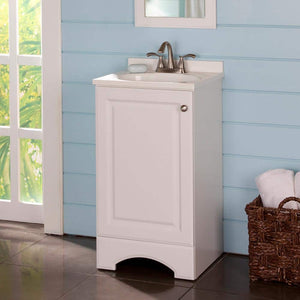 Glacier Bay 18.63 in. W x 16.63 in. D x 35.00 in. H Bath Vanity in White with Cultured Marble Vanity Top in White with White Basin - Stu's Home Improvement Outlet