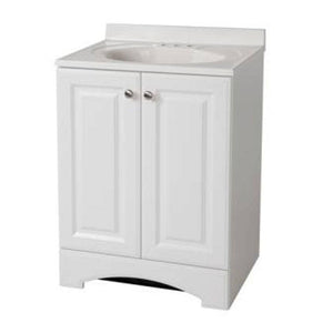 24 in. W x 36 in. H x 19 in. D Bath Vanity in White with Vanity Top in White and White Basin - Stu's Home Improvement Outlet