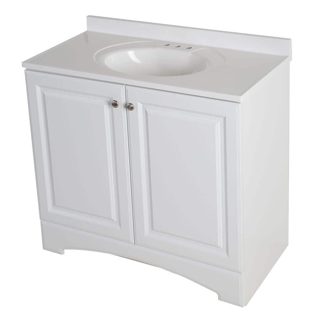 Glacier Bay 37" Single Sink White Bath Vanity