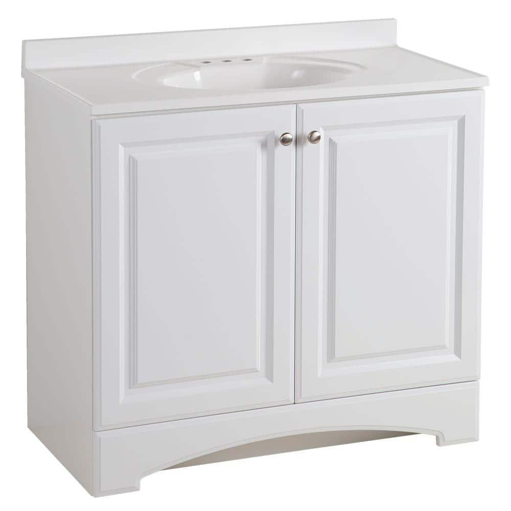 Glacier Bay 37" Single Sink White Bath Vanity