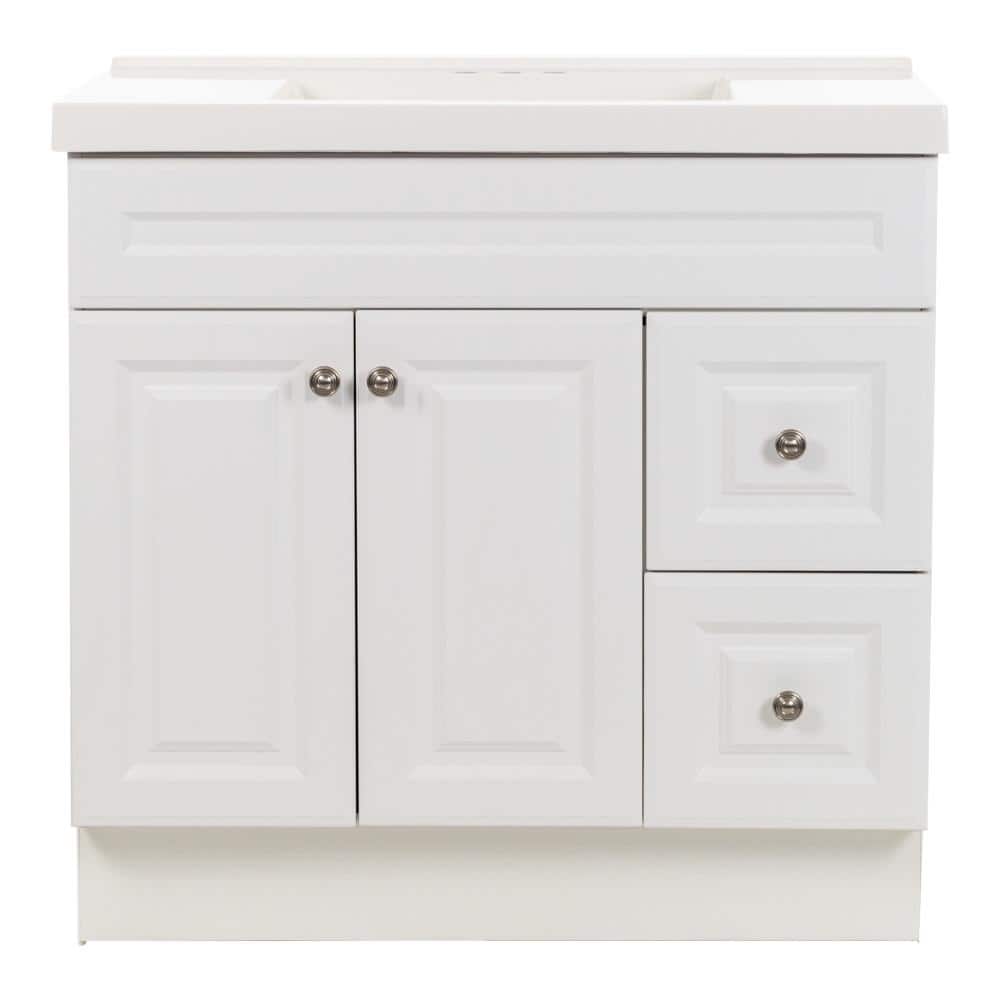 Glensford 37 in. Single Sink White Bath Vanity without top