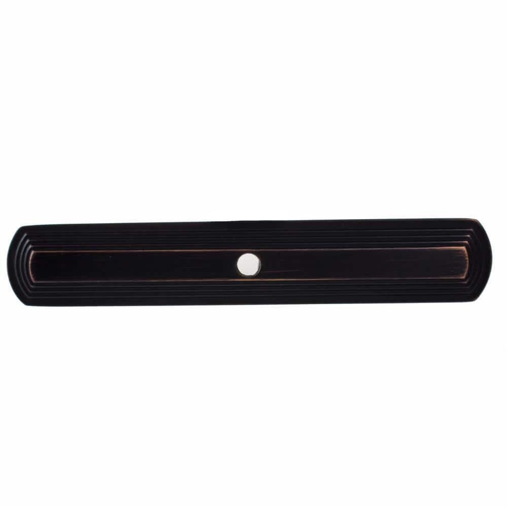 6 in. Oil Rubbed Bronze Narrow Rounded Rectangle Knob Cabinet Backplates (10 - Pack) - Stu's Home Improvement Outlet