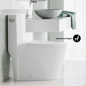St. Tropez 1 - Piece 1.28 GPF Single Flush Elongated Toilet in White Seat Included - Stu's Home Improvement Outlet