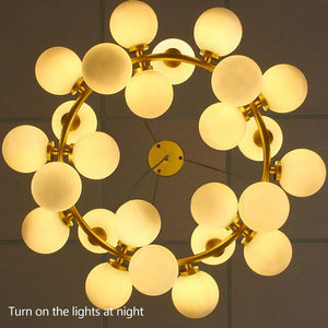 25 - Light Gold Modern Creative Bubble Glass Ball Chandelier with Round Glass Shades - Stu's Home Improvement Outlet