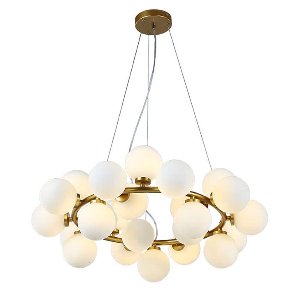 25 - Light Gold Modern Creative Bubble Glass Ball Chandelier with Round Glass Shades - Stu's Home Improvement Outlet
