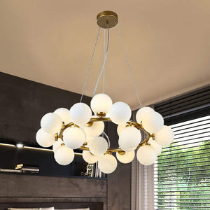 25 - Light Gold Modern Creative Bubble Glass Ball Chandelier with Round Glass Shades - Stu's Home Improvement Outlet