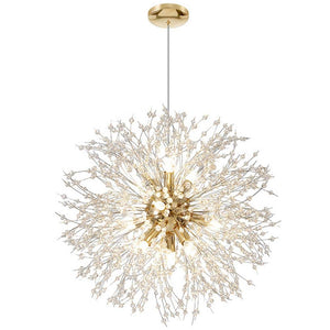 8 - Light 15.7 in. Dia Gold Dandelion Firework Chandelier Crystal Starburst Pendant Light - Stu's Home Improvement Outlet
