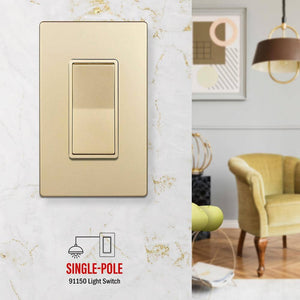 15 Amp, Single Pole, Decorator/Rocker Light SwitchGold (20 - Pack) - Stu's Home Improvement Outlet