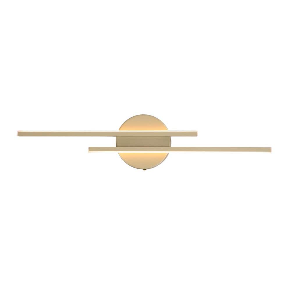 21.5 in. 2 - Light Gold LED Wall Sconce Vanity Light for Bathroom - Stu's Home Improvement Outlet