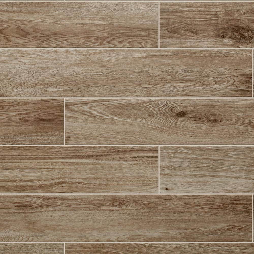 Trace Meadow 6 in. x 36 in. Golden Brown Glazed Porcelain Floor and Wall Tile (14.5 sq. ft./Case) - Stu's Home Improvement Outlet