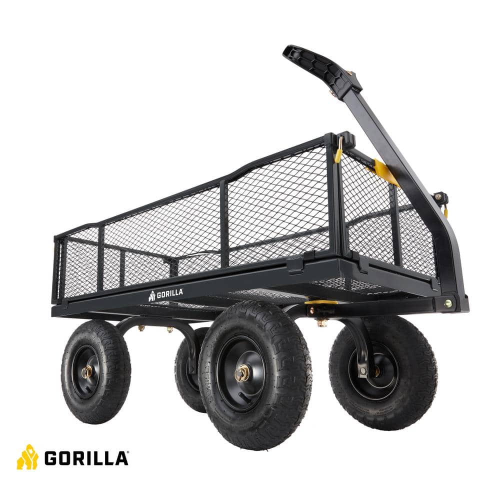 1,200 lb. Heavy-Duty Steel Utility Garden Cart, 6 cu. ft. Capacity, 13 in. Pneumatic Wheels, 2-in-1 Pull or Tow Handle