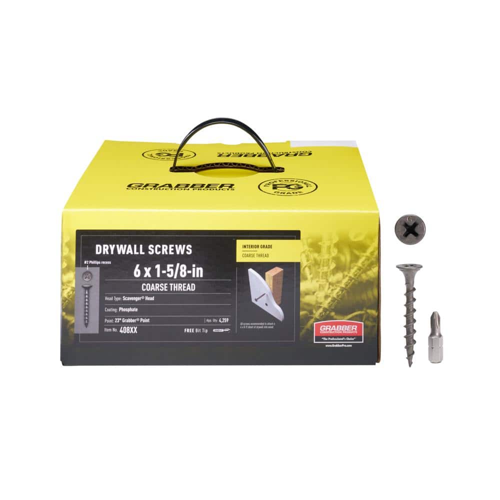 #6 x 1 5/8 in. Pillips Scavenger Head Coarse Thread Drywall Screws (20 lb. box)