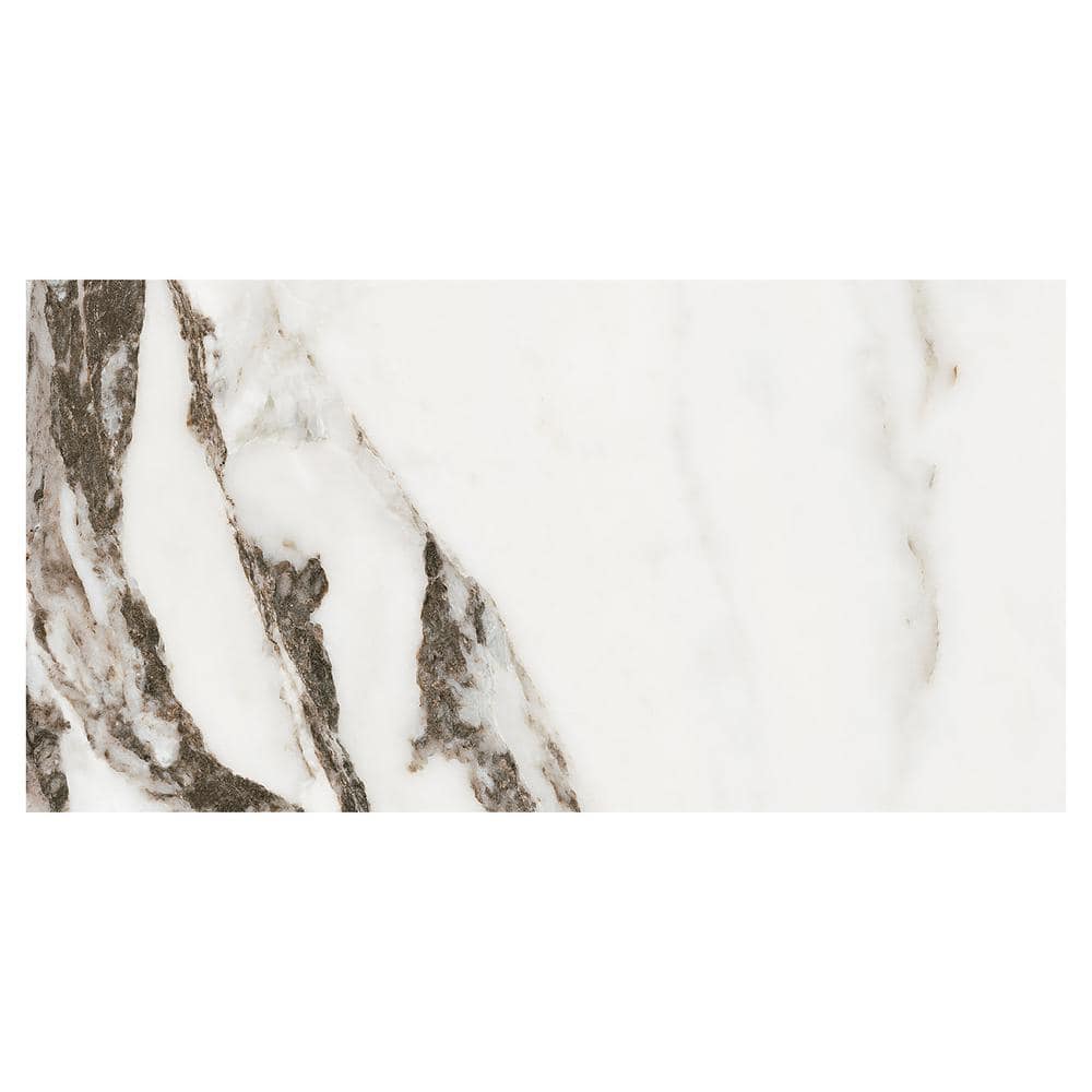 Spanish Marble Mirage Porcelain 12 in. x 24 in. Floor and Wall Tile Case - Gray (5-Pieces, 10.76 sq. ft. / Case)