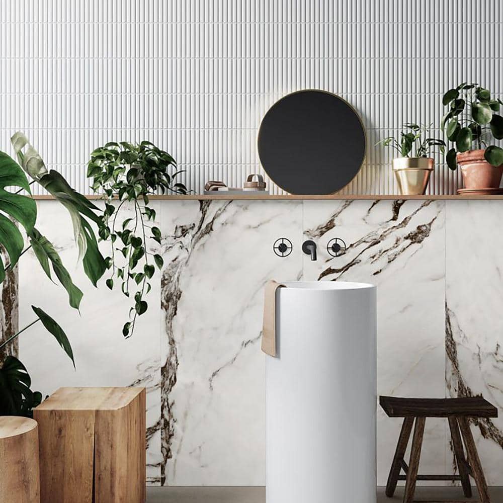 Spanish Marble Mirage Porcelain 12 in. x 24 in. Floor and Wall Tile Case - Gray (5-Pieces, 10.76 sq. ft. / Case)