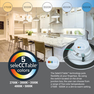 HALO RL56 Series 5/6 - inch recessed LED retrofit module. Selectable CCT Integrated LED Matte White, 600 Lumens - Stu's Home Improvement Outlet