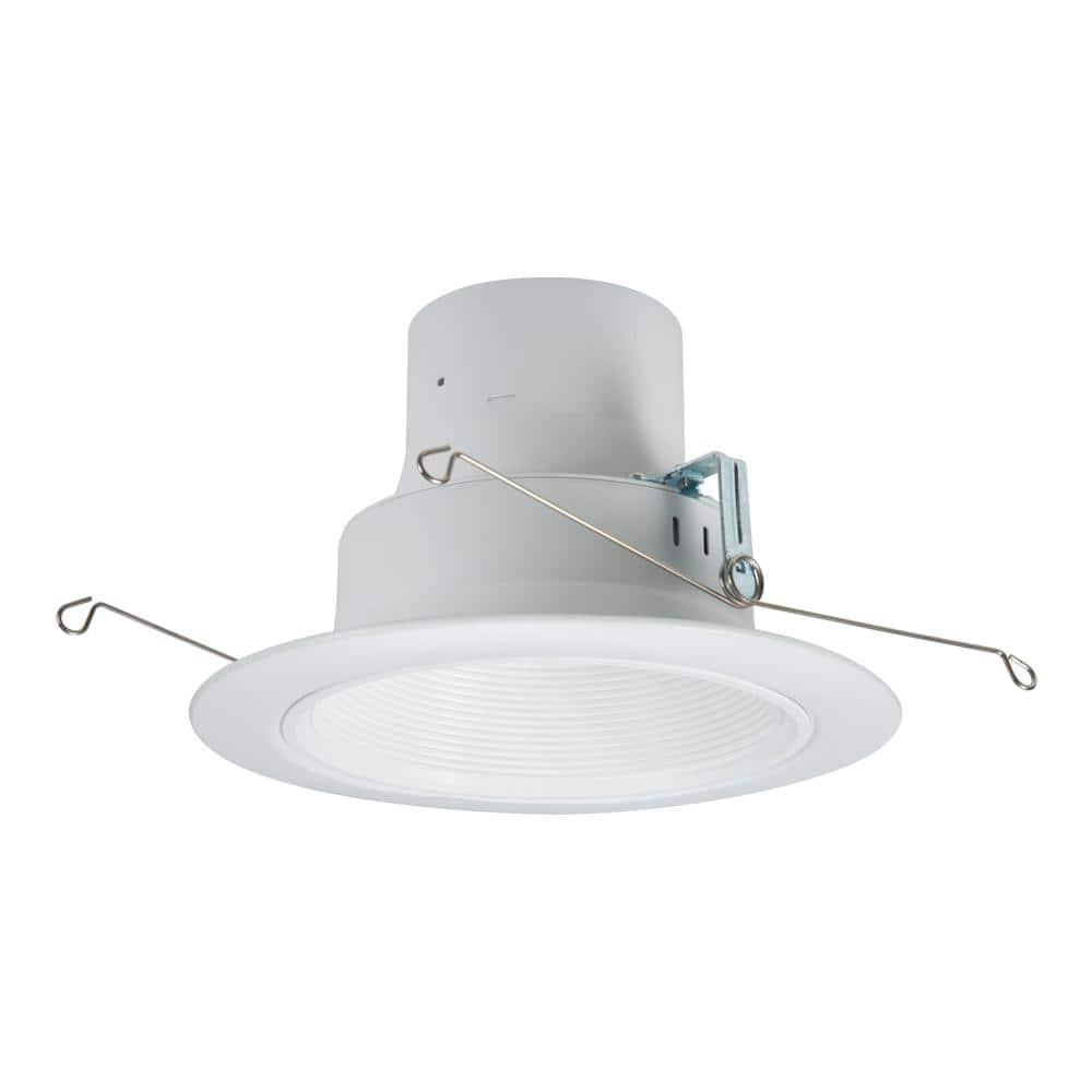 RL 5 in. and 6 in. White Integrated LED Recessed Light Retrofit Trim at 3000K Soft White, Deep Baffle for Low Glare