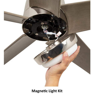 Mena 54 in. White Color Changing Integrated LED Indoor/Outdoor Brushed Nickel Ceiling Fan with Light Kit and Remote - Stu's Home Improvement Outlet