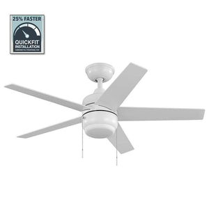 Hampton Bay Mena 44 in. LED Indoor/Outdoor Matte White Ceiling Fan with Light Kit and Reversible Blades Included - Stu's Home Improvement Outlet