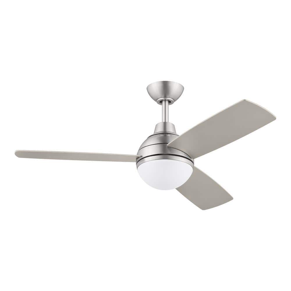 Blaketon 46 in. Indoor/Covered Outdoor Brushed Nickel Modern Ceiling Fan with Tunable LED and Remote Control Included
