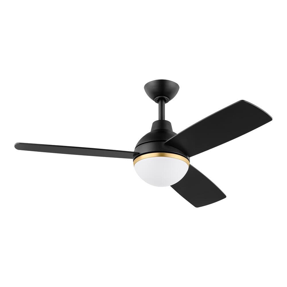 Blaketon 46 in. Indoor/Covered Outdoor Matte Black Modern Ceiling Fan with Integrated LED and Remote Control - Stu's Home Improvement Outlet