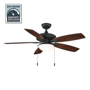 Hampton Bay Gazebo III 52 in. Indoor/Outdoor Wet Rated Natural Iron Ceiling Fan with LED Bulbs Included - Stu's Home Improvement Outlet