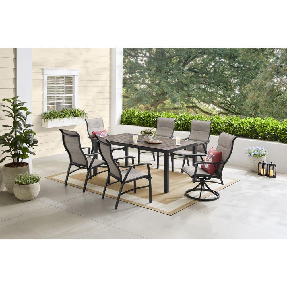 Hampton Bay Felton Falls 7-Piece Padded Sling Outdoor Dining Set