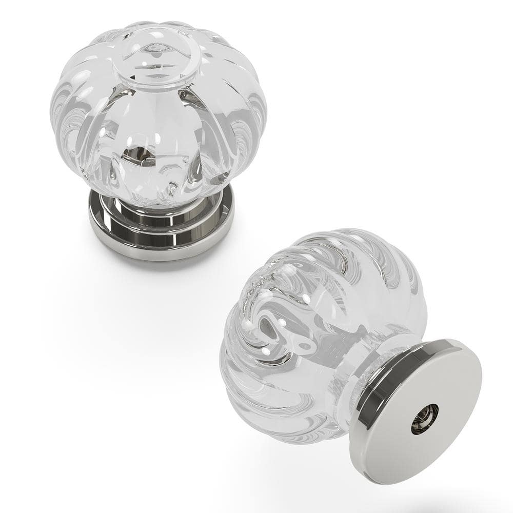 Crystal Palace 1-1/8 in. Crysacrylic with Polished Nickel Acrylic Cabinet Knob