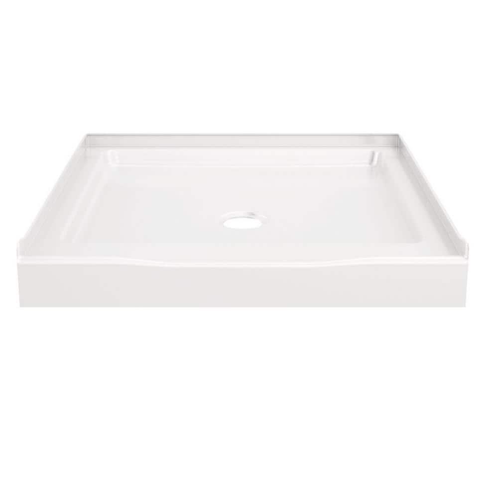 Classic 500 32 in. L x 32 in. W Alcove Shower Pan Base with Center Drain in High Gloss White