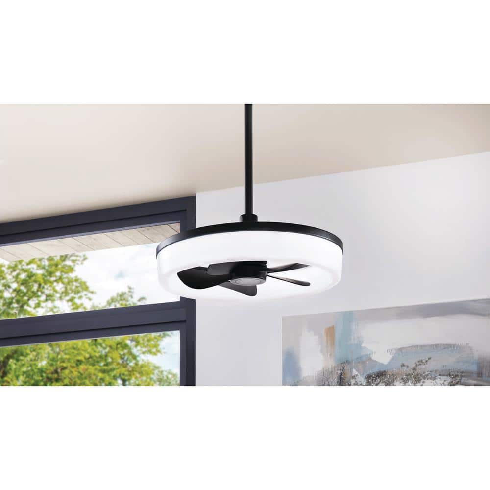 Home Decorators Collection Dialstone 23 in. Indoor/Outdoor Matte Black Fandelier Ceiling Fan with Adjustable White LED with Remote Included