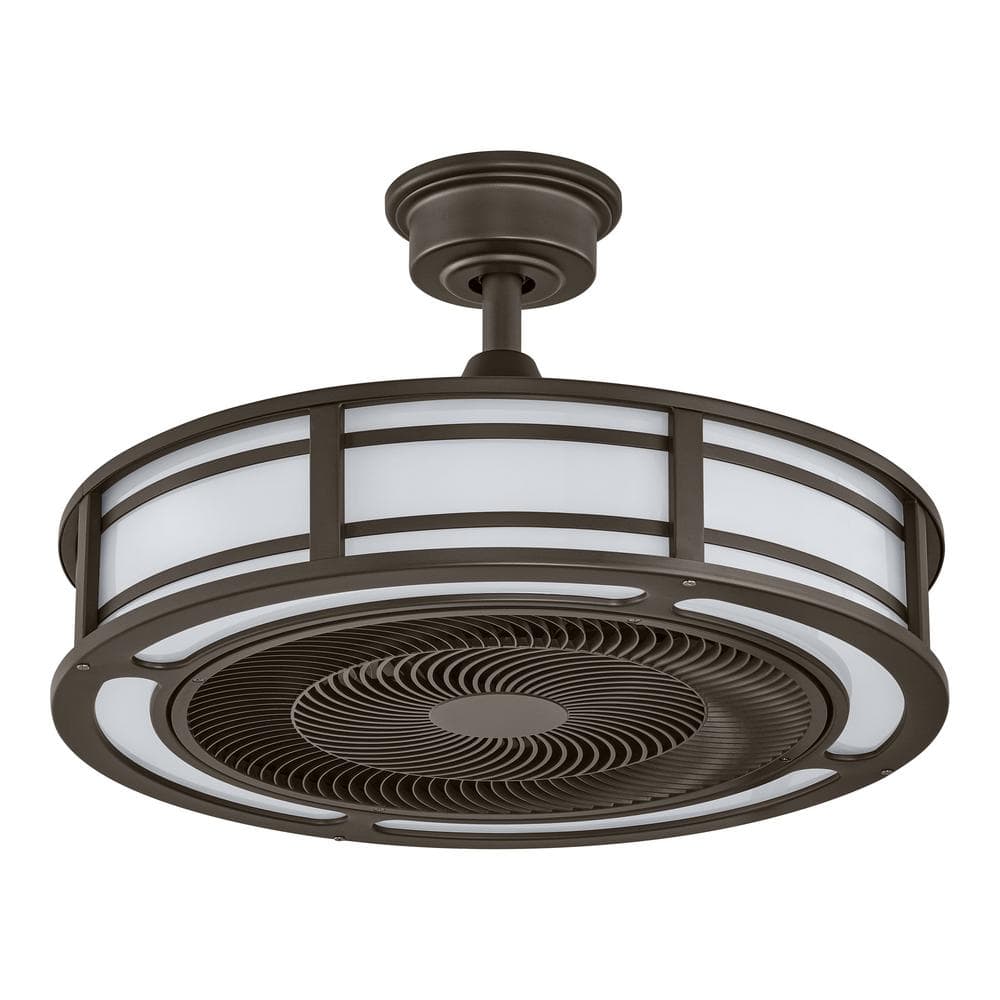 Brette III 23 in. Integrated LED Indoor/Outdoor Espresso Bronze Ceiling Fan with Light and Remote Control - Stu's Home Improvement Outlet