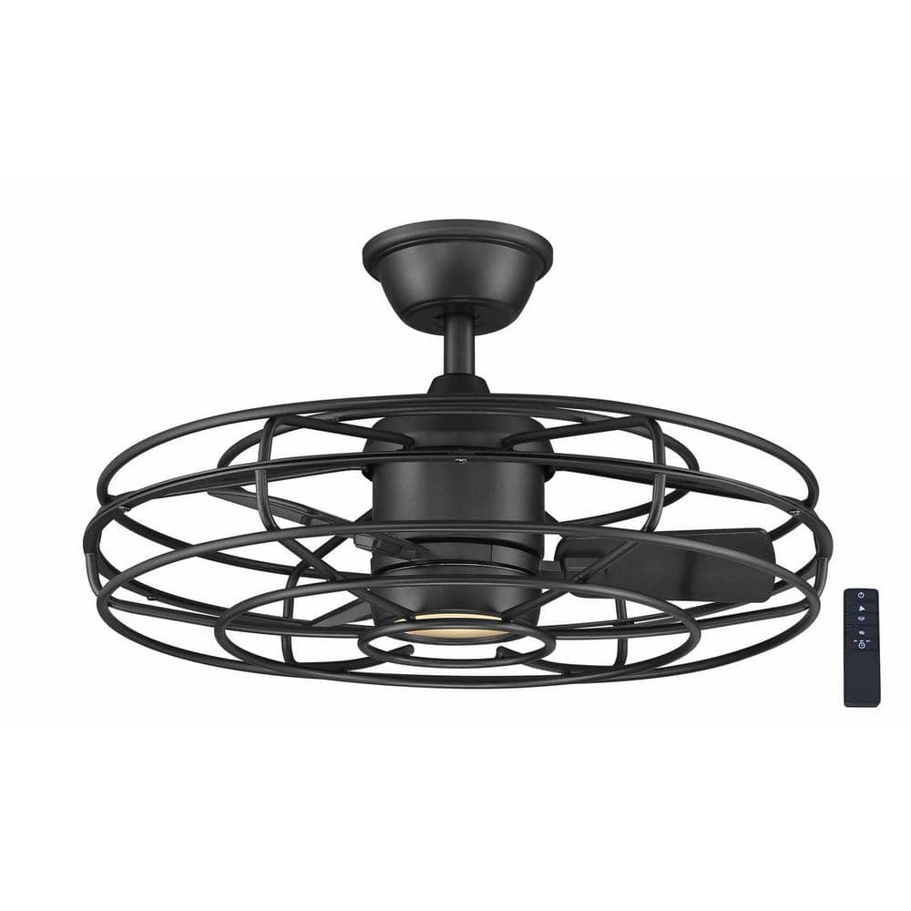 Heritage Point 25 in. Indoor/Outdoor Matte Black Fandelier Ceiling Fan with Adjustable White LED with Remote Included - Stu's Home Improvement Outlet