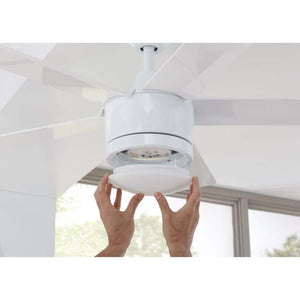 Home Decorators Collection Merwry 52 in. Intergrated LED Matte White Ceiling Fan With Light And Remote Control - Stu's Home Improvement Outlet