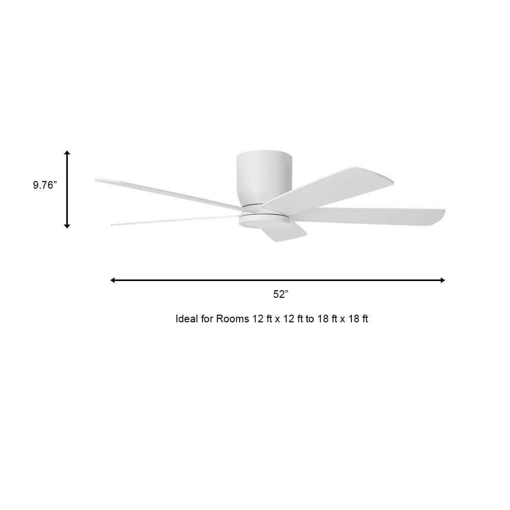 Home Decorators Collection Britton 52 in. Integrated LED Indoor Matte White Ceiling Fan with Light Kit and Remote Control - Stu's Home Improvement Outlet