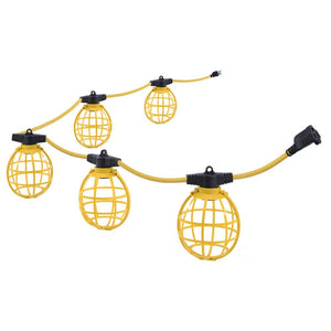 50 ft. 5 - Socket String Caged Work Lights - Stu's Home Improvement Outlet