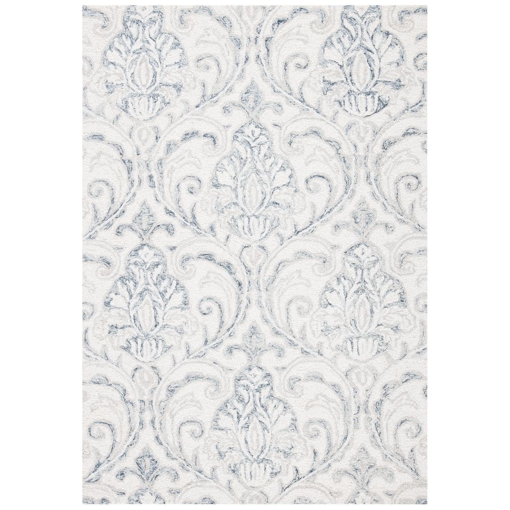 Micro-Loop Ivory/Grey Doormat 2 ft. x 3 ft. Trellis Medallion Area Rug