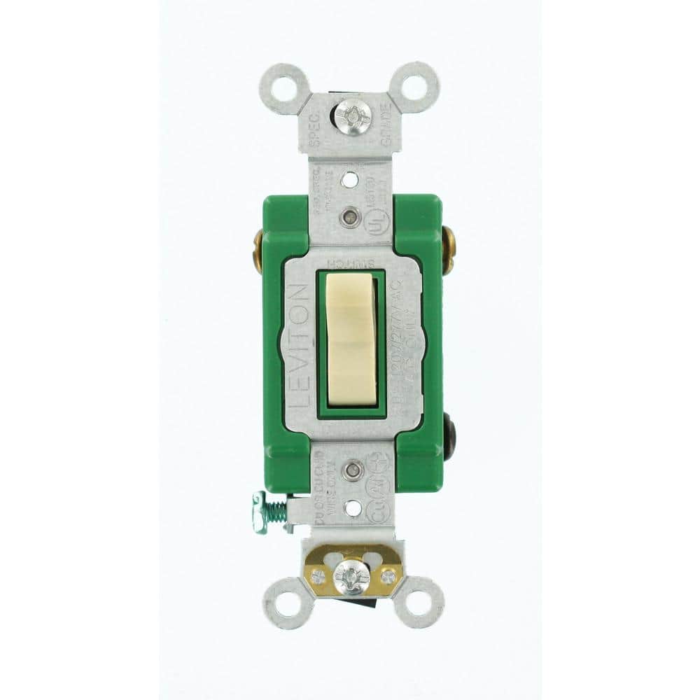 30 Amp Industrial Grade Heavy Duty 3-Way Toggle Switch, Ivory 3033-2I