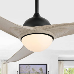 Sully 52 in. 1 - Light App/Remote 6 - Speed Propeller Integrated LED Indoor/Outdoor Gray Wood White Ceiling Fan - Stu's Home Improvement Outlet