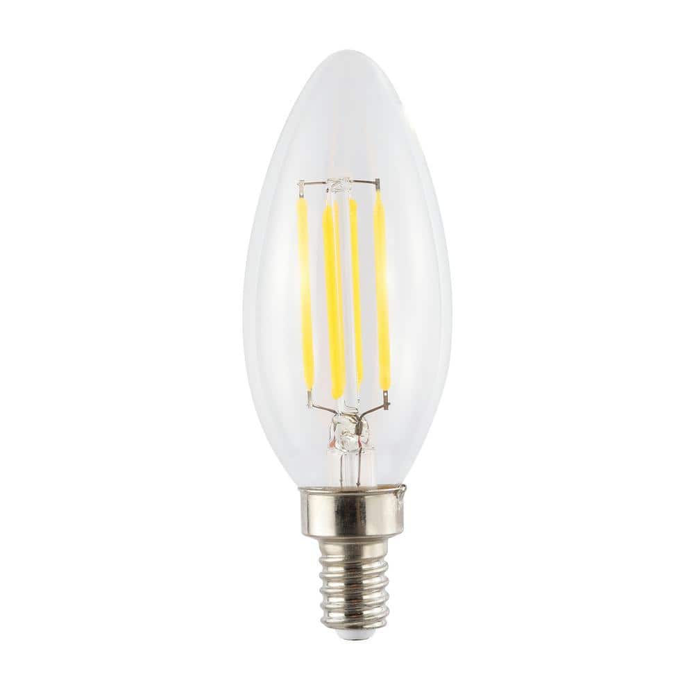 40 - Watt Equivalent C35 Non - Dimmable LED Edison Glass Bulbs w/ E12 Base, 80+ CRI, WW 2700K, 420 Lumens, Clear (Pack of 6) - Stu's Home Improvement Outlet
