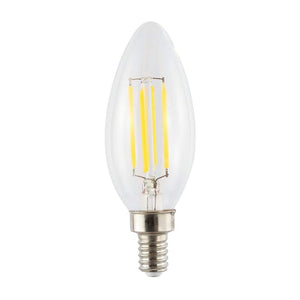 40 - Watt Equivalent C35 Non - Dimmable LED Edison Glass Bulbs w/ E12 Base, 80+ CRI, WW 2700K, 420 Lumens, Clear (Pack of 6) - Stu's Home Improvement Outlet