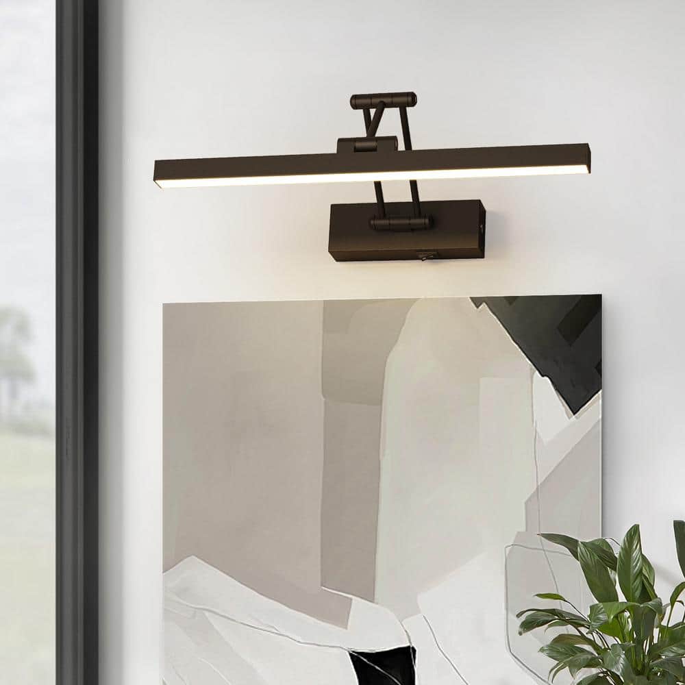 Matte Black 16 in. LED Picture Light with Remote Control Dimmable and Swivel - Stu's Home Improvement Outlet