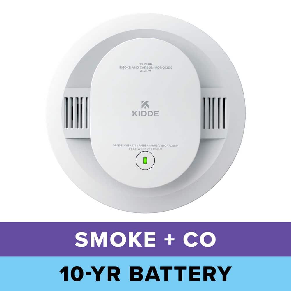 Kidde 10-Year Battery Powered Smoke and Carbon Monoxide Detector with Alarm LED Warning Lights, 30CUD10