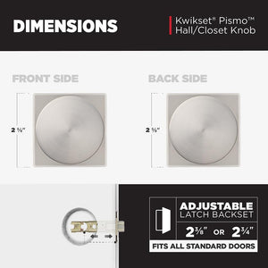 Pismo Satin Nickel Hall/Closet Square Door Knob - Stu's Home Improvement Outlet