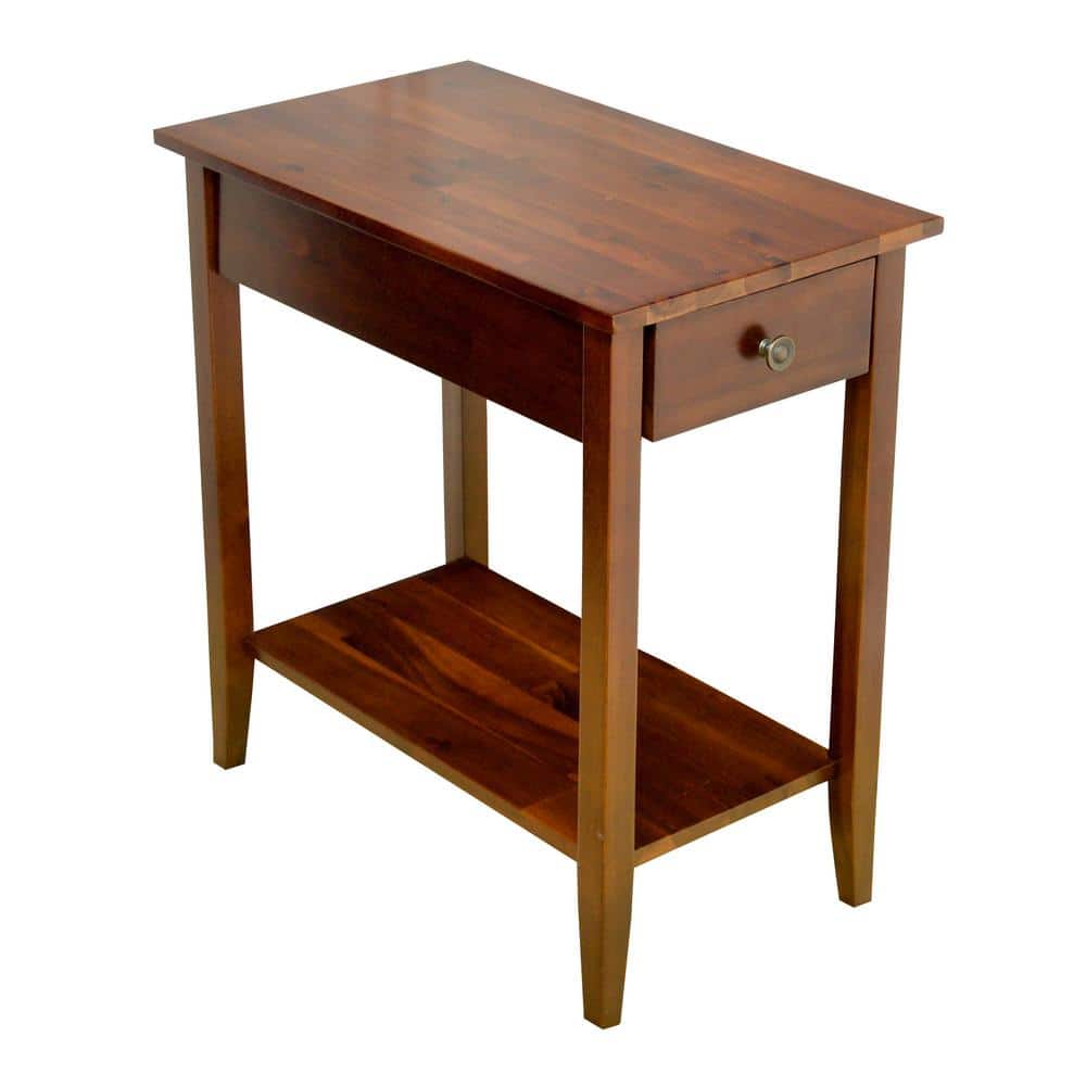Unbranded Solid Acacia Wood 23 in. Mahogany Recliner End Table - Stu's Home Improvement Outlet