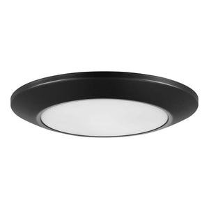 6 in. Matte Black Disk Light LED Flush Mount Light Fixture 600 - 900 - 1100 Lumens 2700K - 5000K Dimmable J - Box Compatible - Stu's Home Improvement Outlet