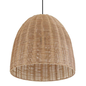 Highler 1 - Light Matte Black Island Pendant with Natural Rattan Shade - Stu's Home Improvement Outlet
