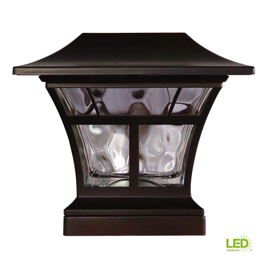 Solar 15 Lumens Mediterranean Bronze Outdoor Integrated LED 3000K Warm White Landscape Post Cap Light - Stu's Home Improvement Outlet