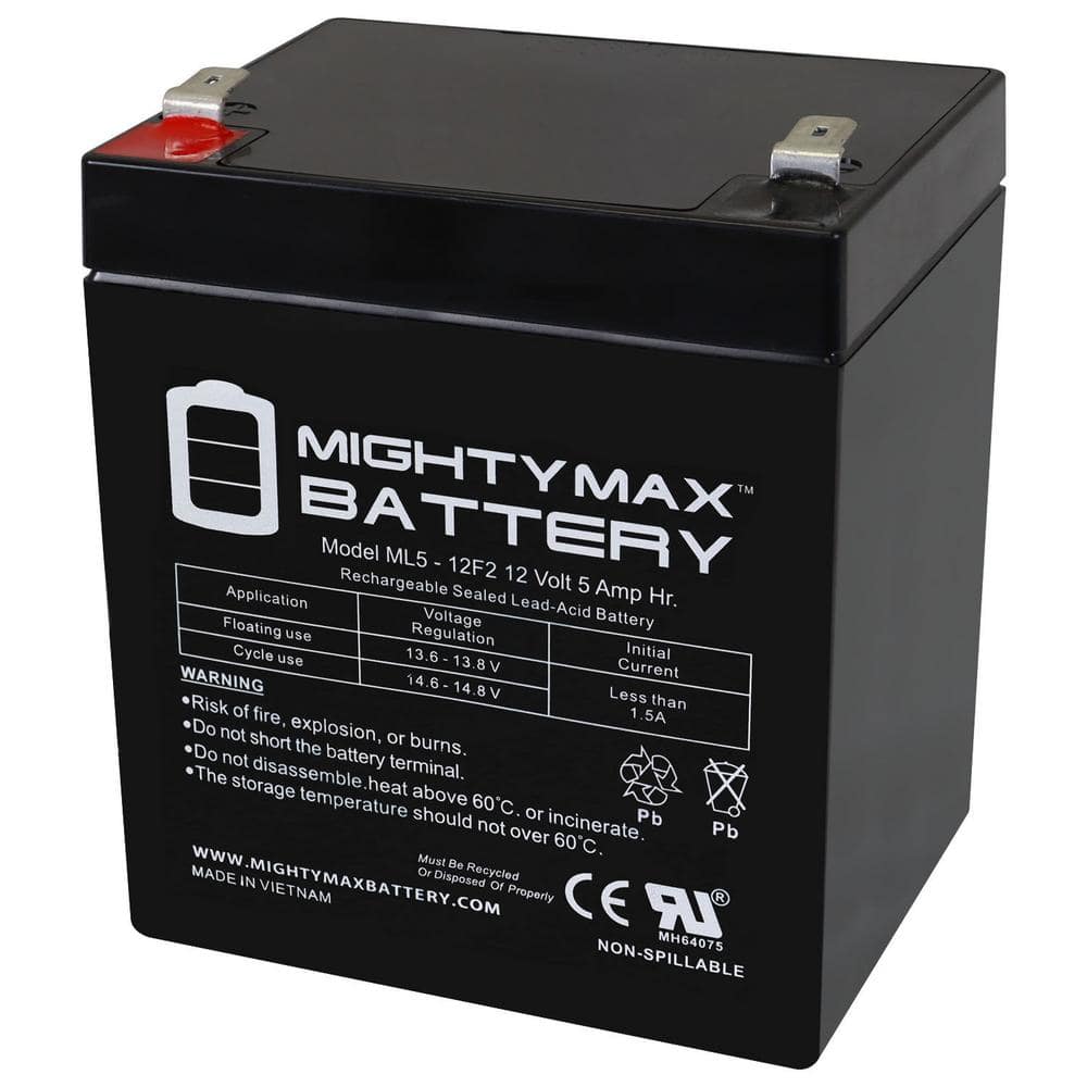 12-Volt 5Ah F2 SLA Replacement Battery Compatible with Liftmaster 8550 Elite Series