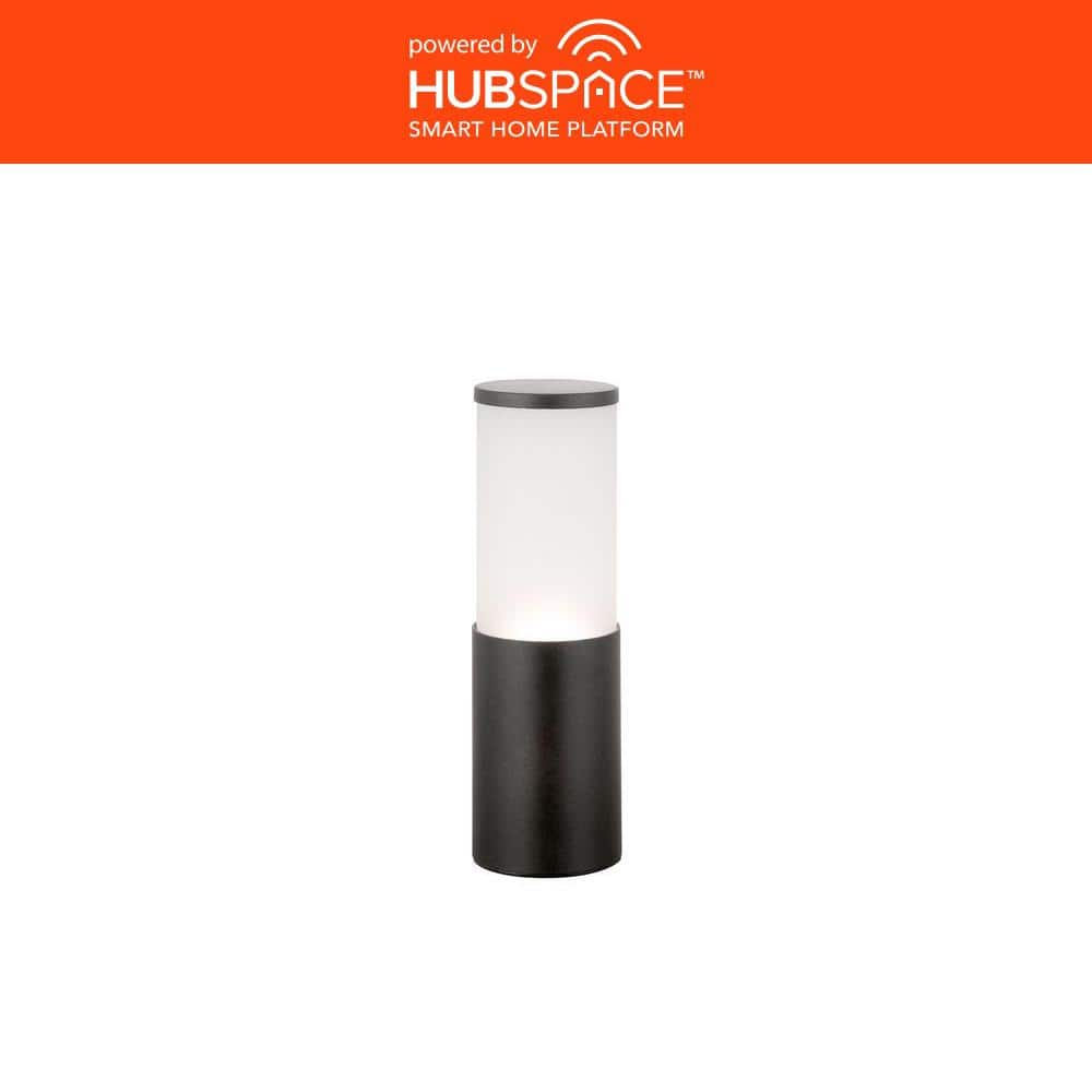 Hartford Low Voltage Millennium Black LED Smart Outdoor Bollard Light with Frosted Glass Shade Powered by Hubspace - Stu's Home Improvement Outlet